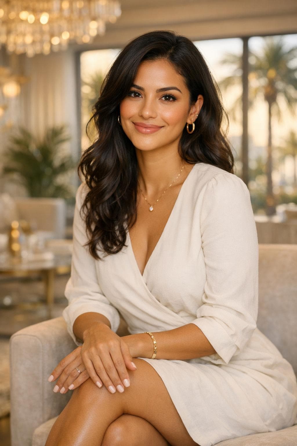 Mujer latina hermosa con confianza después de cirugía plástica