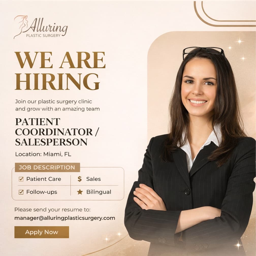 ✨We are looking for a Patient Coordinator / Salesperson to join our team in Miami.

If you’re biling